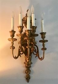 Beautiful pair of bronze sconces