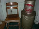 School Chair & Large Cans