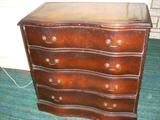 4 drawer Bow Front Silver Chest