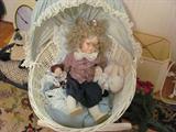 Vintage Cradle and Doll