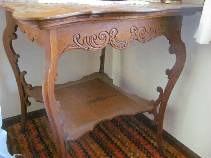 Antique oak accent table