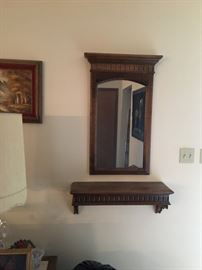 Wall entry place with shelf and keys