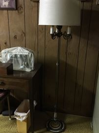 Brass Floor Lamp and Sewing machine