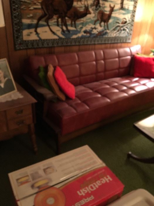 That Red Leather sofa, NIB Heaters