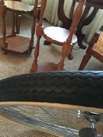 Plant stands and a really clean unused JC Higgins Womens Bicycle NEVER BEEN USED!!!!!! 