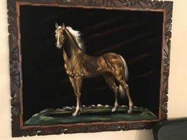Horse painting in velvet