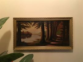 Scenic shades of dark and light in this painting