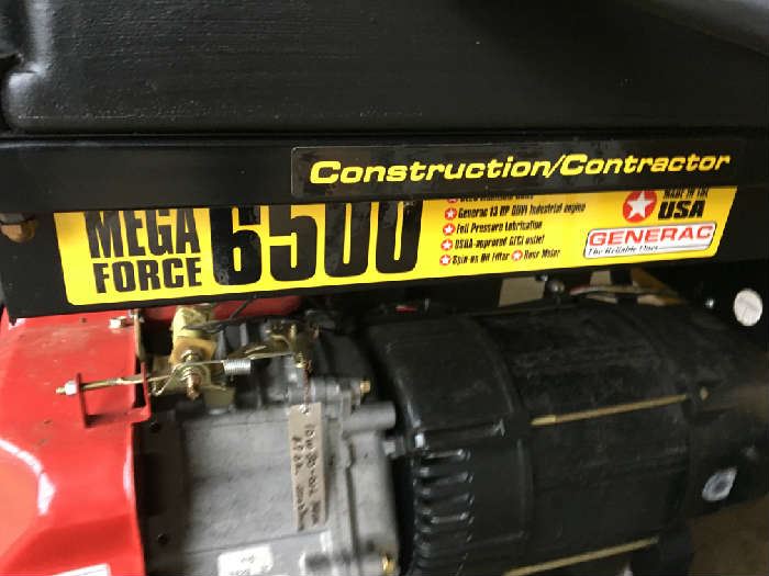 Gererac Construction Contractor Mega Force 6500 Powered Portable Generator