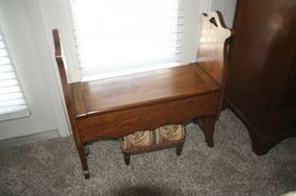 Cute bench very old has storage under seat