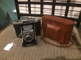 Vintage camera with leather case