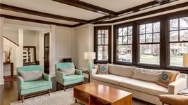 Mitchell Gold & Bob Williams Sofa.  Measures: 100’’ W x 39’’ D x 30’’ H.  Room & Board Coffee/Cocktail Table.  Measures: 48’’ L x 24’’ D x 15’’ H.  Mid Century Modern Accent Arm Chairs.  Measures: 29’’ W x 30’’ D x 31’’ H