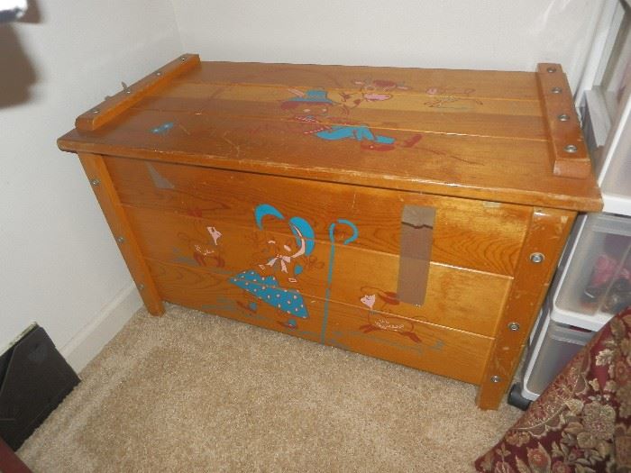 ANTIQUE MOTHER GOOSE TOY CHEST