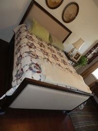 QUEEN UPHOSTERED BED & SEALY MATTRESS SET