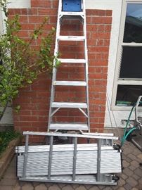 Scaffolding  ladder, and 12 to 14 foot ladder.