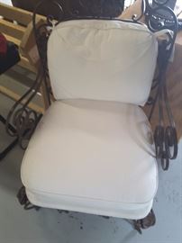 Recliner Beige with Metal Frame.