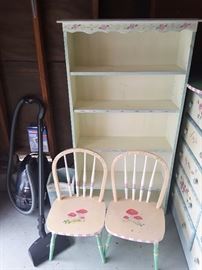 Girl's Dresser Set Bookshelf with 5 Shelves, and 2 matching Chairs, Miele Solaris Electric Plus Vacuum plus Bags.