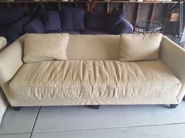 Beige Couch with Pillows also has 2 long pillows. 6 foot long.