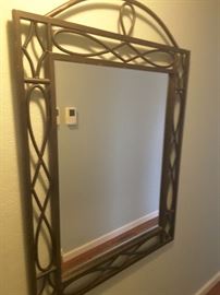 Metal frame hall mirror. 