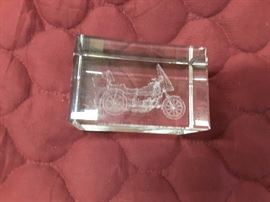 Waterford Crystal Motorcycle Decor.