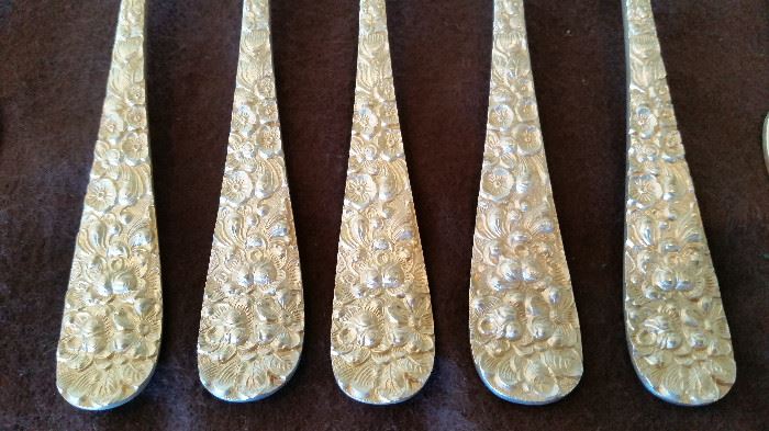 Vintage "Stieff" Forget-Me-Not Sterling Silver flatware set. Total of 127 pieces. 