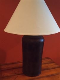 Hammered copper lamp