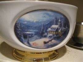 Thomas Kinkade Christmas bowl