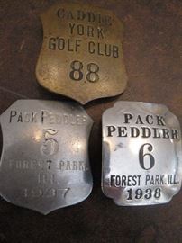 Caddie York Golf Club, Pack Peddler employee badges