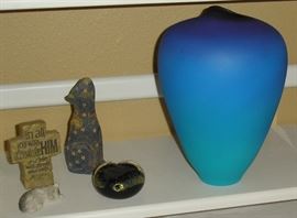 Signed paperweight, vase