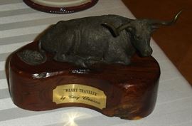 Cary Clawson signed, numbered longhorn bronze