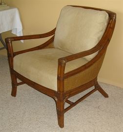 Wicker & leather chair