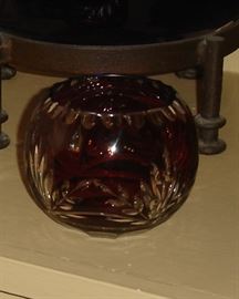 Bohemian crystal rose bowl