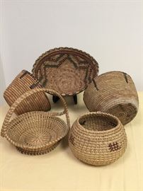 A collection of beautifully woven baskets.