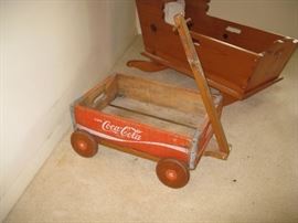 Coca Cola crate made into a wagon