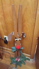 Wooden Hand Carved Reindeer