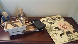 Vintage Suzuri Bako Sumi Set Japanese Calligraphy, Bamboo Brushes, Ink Stinks, Water Stone, Folding Wooden Box