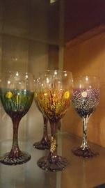 Hand Painted Wine Glasses Four Seasons