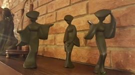 Cast Iron Geisha Women Japan