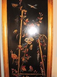 One of a pair of painted panels by Theodore Alexander.