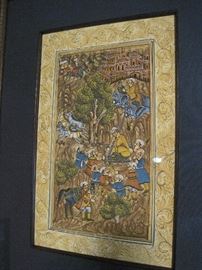 Framed Mughal art.