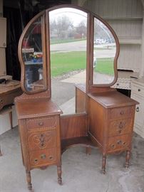 Vintage triple mirror dresser.