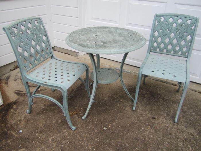 PAIR OF CHAIRS AND TABLE