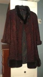 Vintage Russian Lamb with mink collar coat.