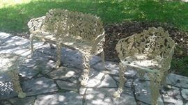 Antique cast iron garden set