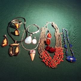 Amber, Coral, Lapis and other jewelry