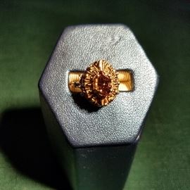 Cognac diamond set in gold