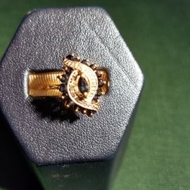 Sapphire & diamond ring set in gold
