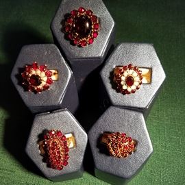 Garnet rings...
