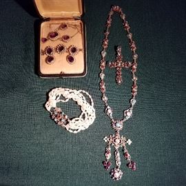 Top left is pearl & amethyst set.  Other jewelry is Czechoslovakian 