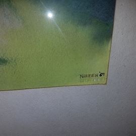 Close-up of signature on Noreen painting