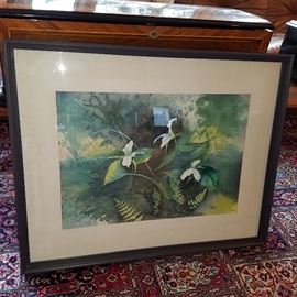 Watercolor entitled "Morning Mist" by Noreen, dated 1969